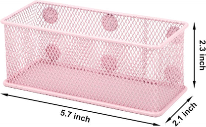 EASEPRES Magnetic Pencil Holder Set of 6 - Wire Mesh Storage Baskets Organizer with Strong Magnets