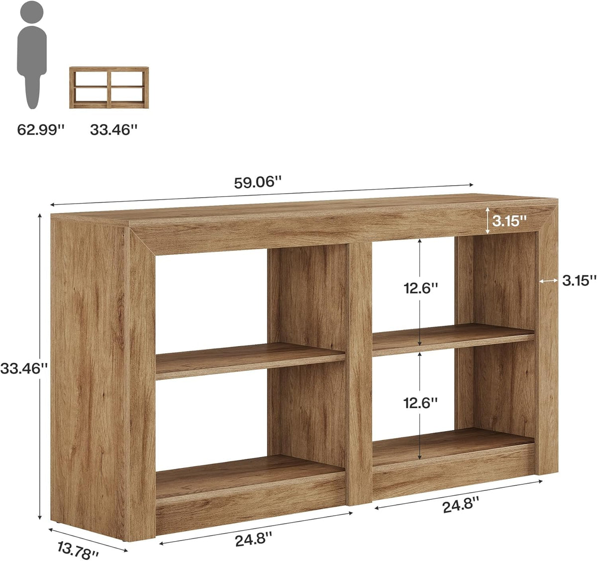 Tribesigns Farmhouse Console Table, Hallway Table for Entryway, Wood Console Behind Couch for