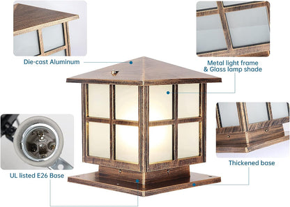 SLAWA Outdoor Post Lights Fixture, Modern Yard Entry Outdoor Column Lights with Aluminum Housing