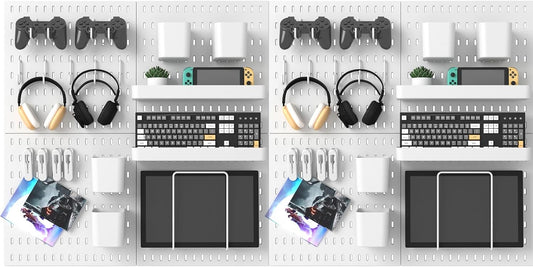 Pegboard Combination Kit, 25.2" x 50.4" Wall Mounted Storage Set with 8 Pegboards & 40 Accessories