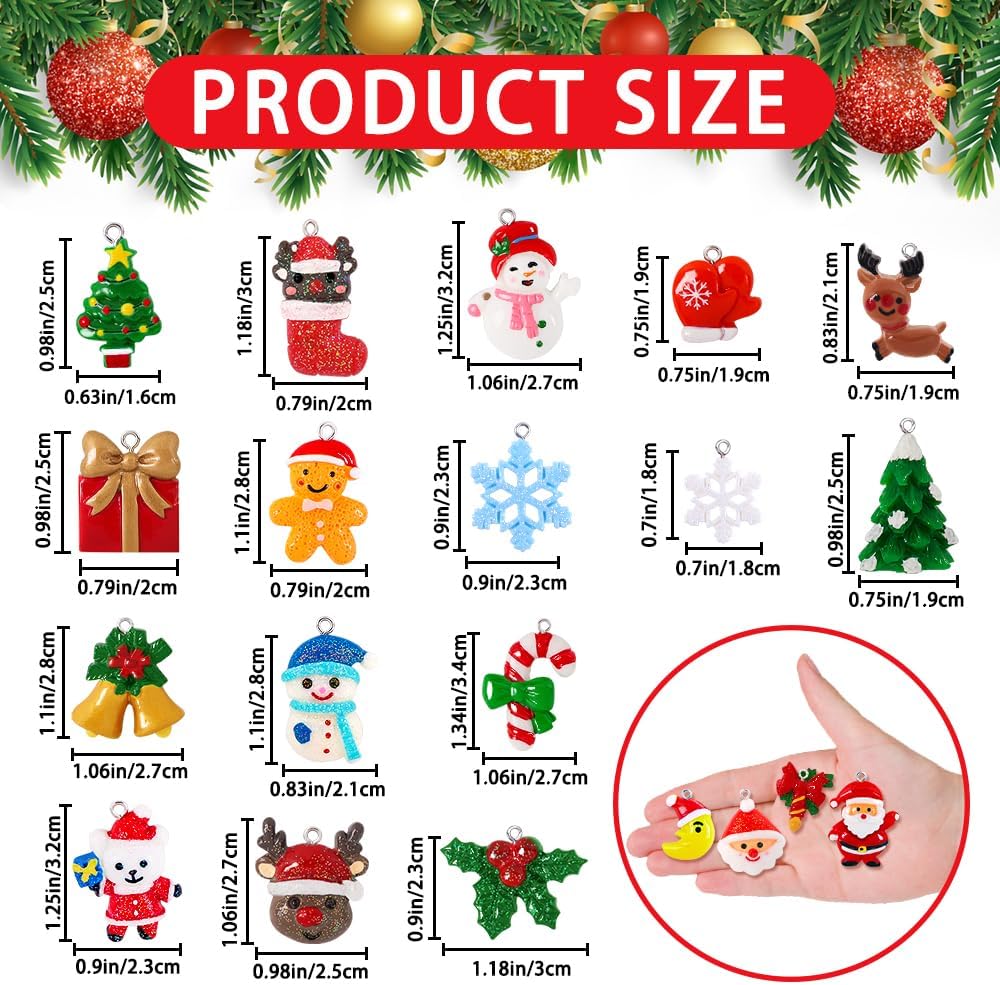 YUJUN 36pcs Mini Resin Ornaments Set - Christmas Tree Decoration, Small Miniature Figurines for