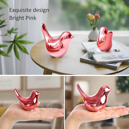 Notakia Small Birds Statues Pink Home Decor Modern Style Decorative Ornaments for Living Room