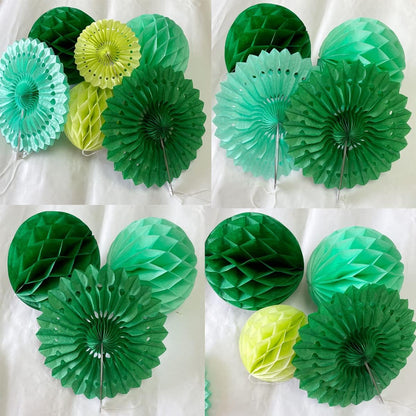 12pcs 6’’ 8’’ Honeycomb Balls Tissue Paper Fans Party Honeycomb Ball Fans Wall Decorations Tissue