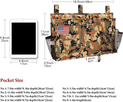 Surblue Bedside Caddy Hanging Organizer Storage Bag Pocket for Bunk, Hospital, College Dorm Rooms