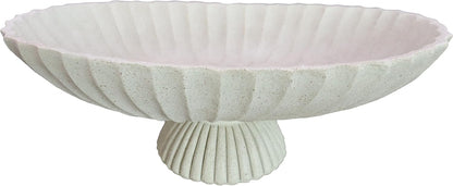 14.5" Large Decorative Long Bowl decor - Fluted Scalloped Decorative Bowls for Home Decor - Ruffle