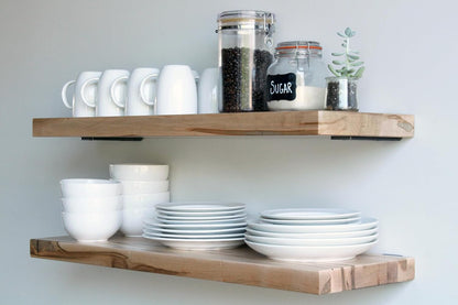Urban Legacy Deep Floating Shelves | Wormy Maple with Furniture Grade Clear Coat | Low Profile