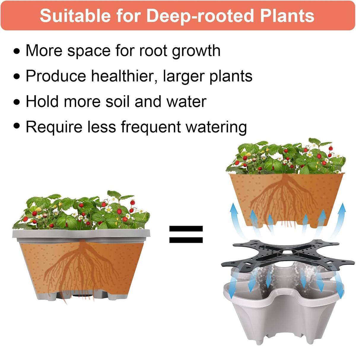 Vertical Planter 5 Tier Stackable Planters Garden Planters Strawberry Herb Flower and Vegetable