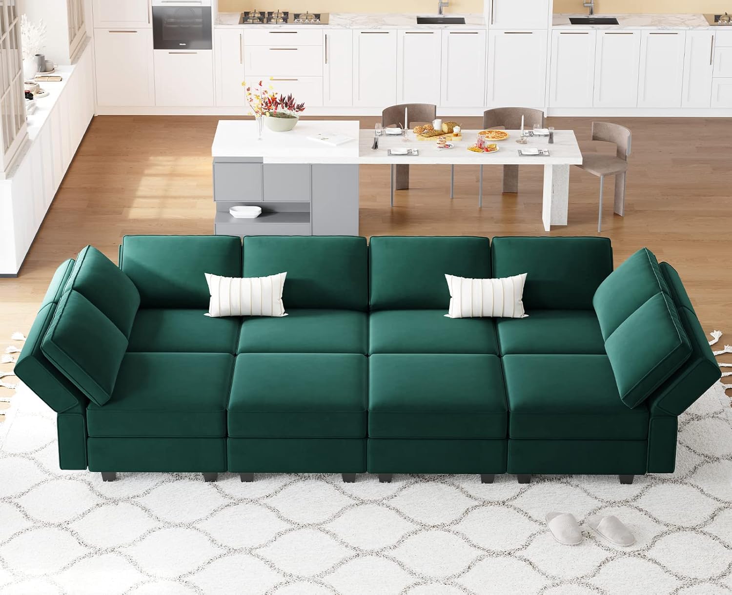 Belffin Modular Sectional Sofa with Storage Chaises Sectional Sleeper Sofa Couch 8 Seat Sectional