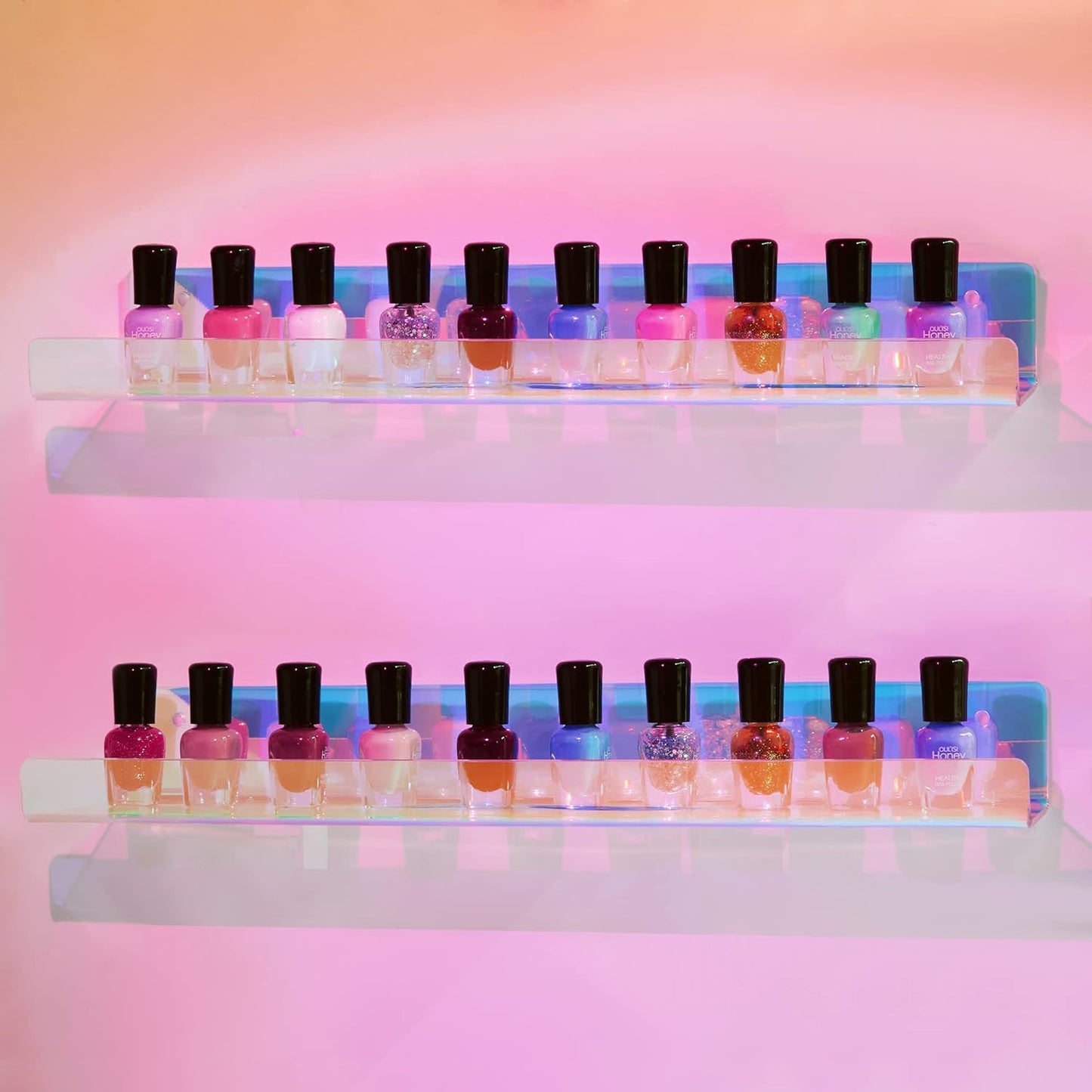 upsimples Acrylic Shelves for Wall Decor, 15" Display Shelf for Perfume, Skincare, Nail Polish