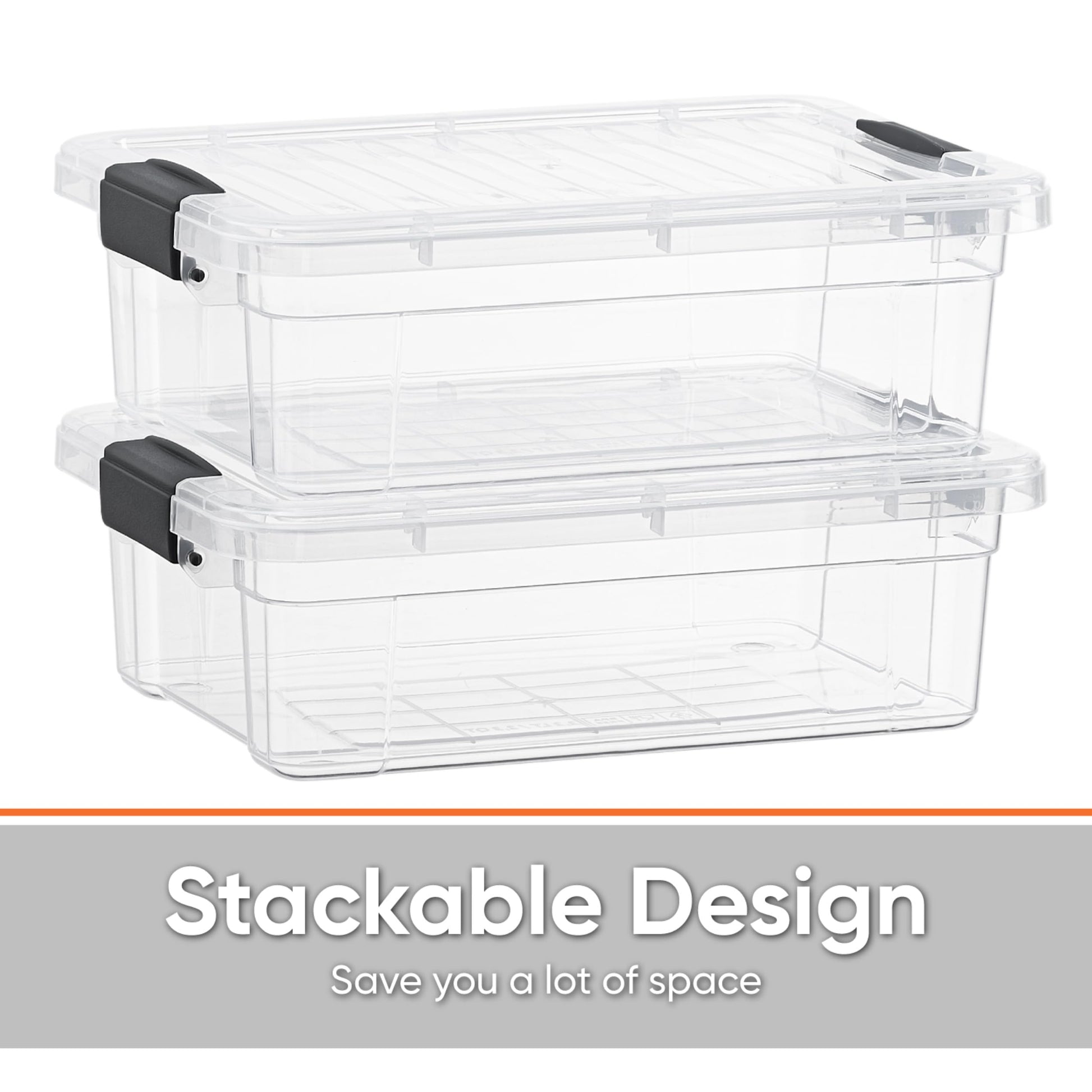 Superio Clear Storage Boxes with Lids, 20 Quart, Deep, BPA Free Plastic Containers, Bins for