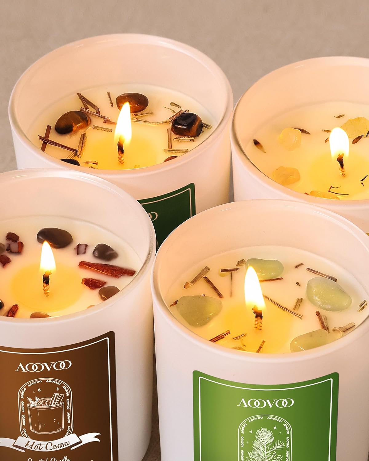 AOOVOO Winter Candles Set for Women - 4 Pack Candles for Home Scented, Aromatherapy Candle with