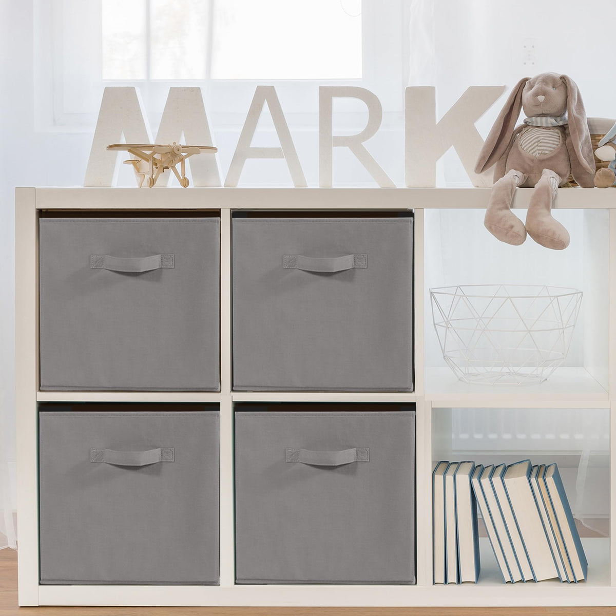 STORAGEIDEAS 11x11 Storage Bins, Set of 4 Storage Cubes, Collapsible Cube Storage Bins, Fabric