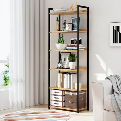NUMENN Bookshelf, 6 Tier Bookshelves, Home Office Bookcase Shelf Storage Organizer, Free Standing