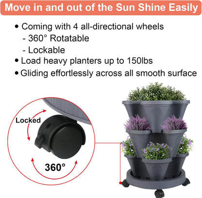 Vertical Planter 3 Tier Stackable Planters Garden Planters Strawberry Herb Flower and Vegetable