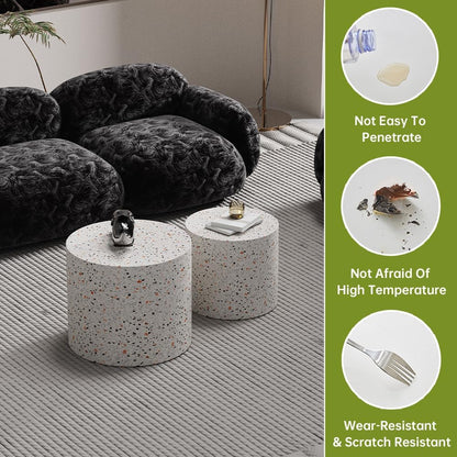 Round Nesting Coffee Tables Modern Terrazzo Coffee Table Small Round Coffee Table Circular Side