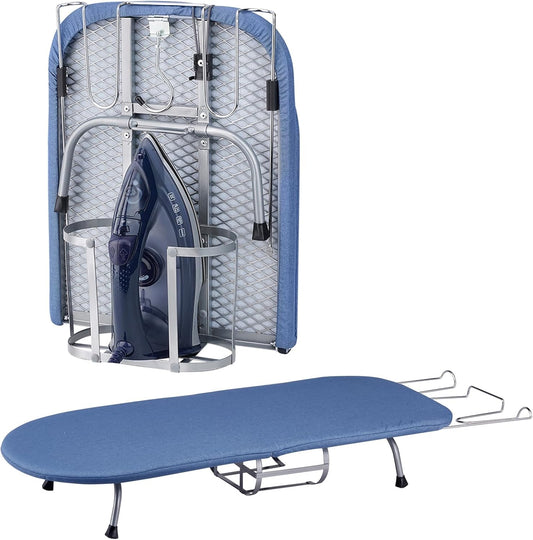 BiJun Small Ironing Board, Foldable Table Top Ompact Portable Mini Ironing Board w/Iron Rest, Set