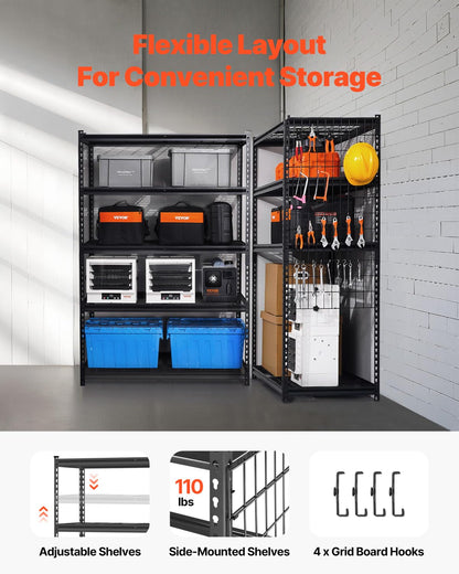 VEVOR Storage Shelves, 3000 lbs, 5 Tier Heavy Duty Garage Shelving, 24" D x 48" W x 72" H