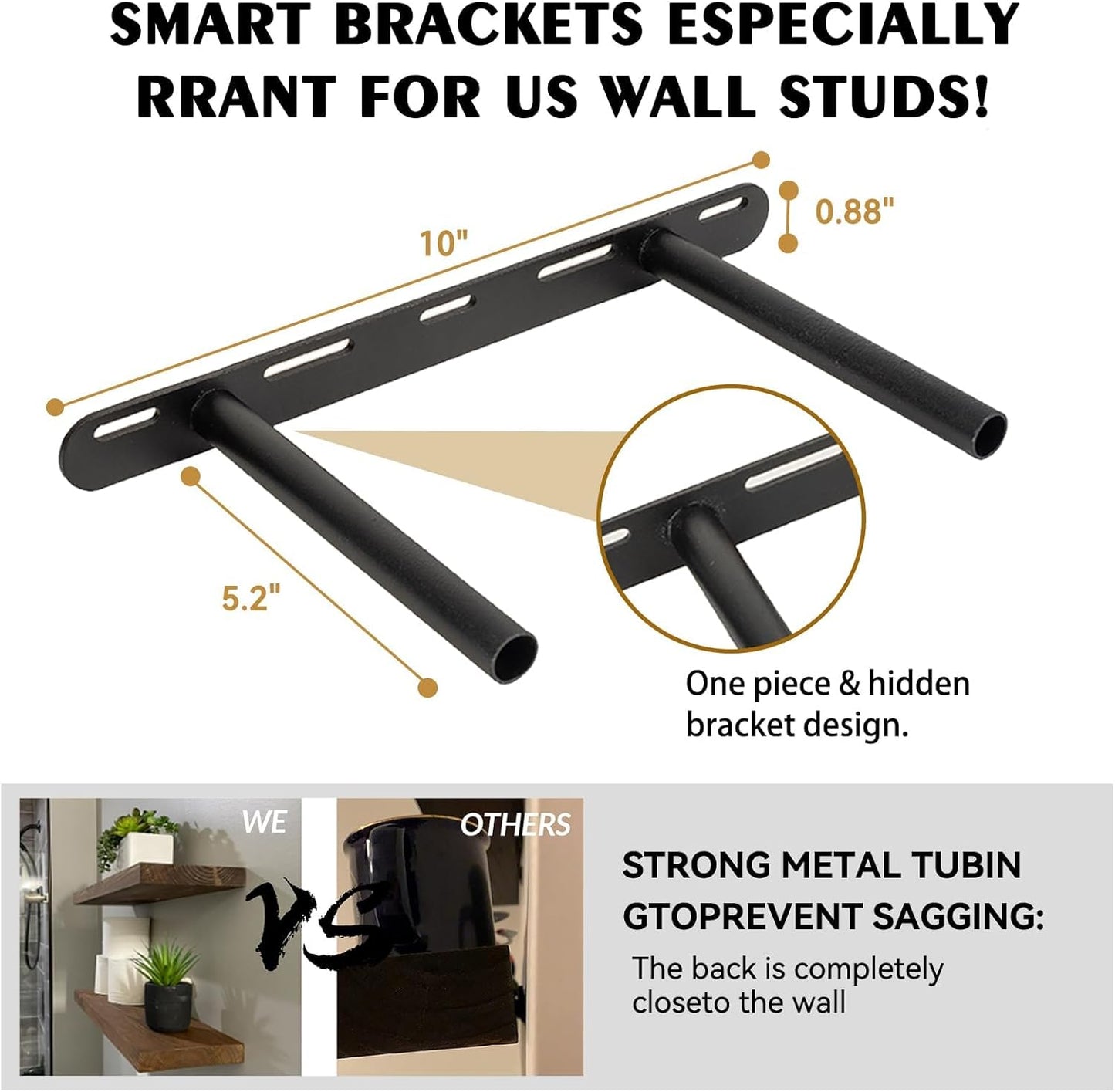 BGMG Wood Floating Shelves for Wall 18 inch, Rustic Wooden Wall Mount Shelves for Bathroom Living