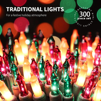 300LIGHTS(2*150L) ORANGE PURPLE and GREEN Extra-Bright With End Connectors Halloween Decorative