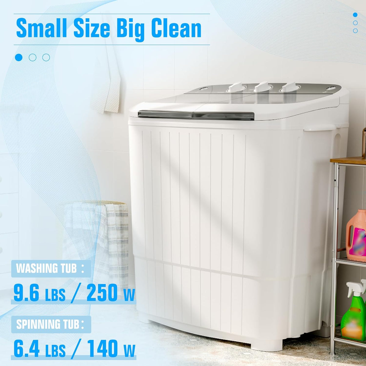 Pataku Portable Washing Machine, 17.6 Lbs Compact Mini Washer and Dryer Combo,Twin Tub Laundry