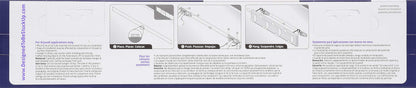 HIGH & MIGHTY 515708 Coat Rack 4 Hook Rail, Easy Tool-Free Dry Wall Installation, Holds up to