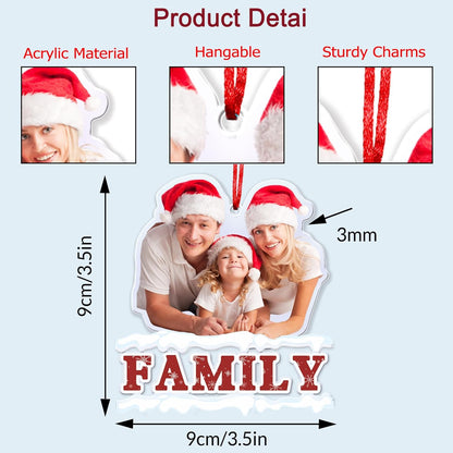 Amlion Personalized Your Photo Ornament,Custom Photo Ornament with Text Customized Acrylic Family
