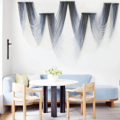 IOWER Large Macrame Wall Hanging Decor Dip-Dyed Macrame Wall Decor Wall Art Craftsmanship Fiber Art