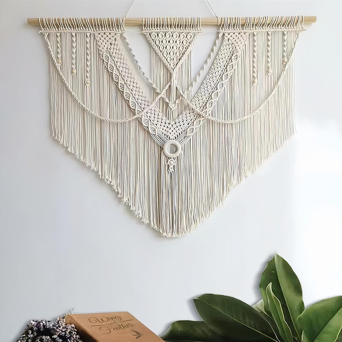 guzhiou large macrame wall hanging - Boho Tapestry Macrame Wall Decor Art- Chic Bohemian Handmade