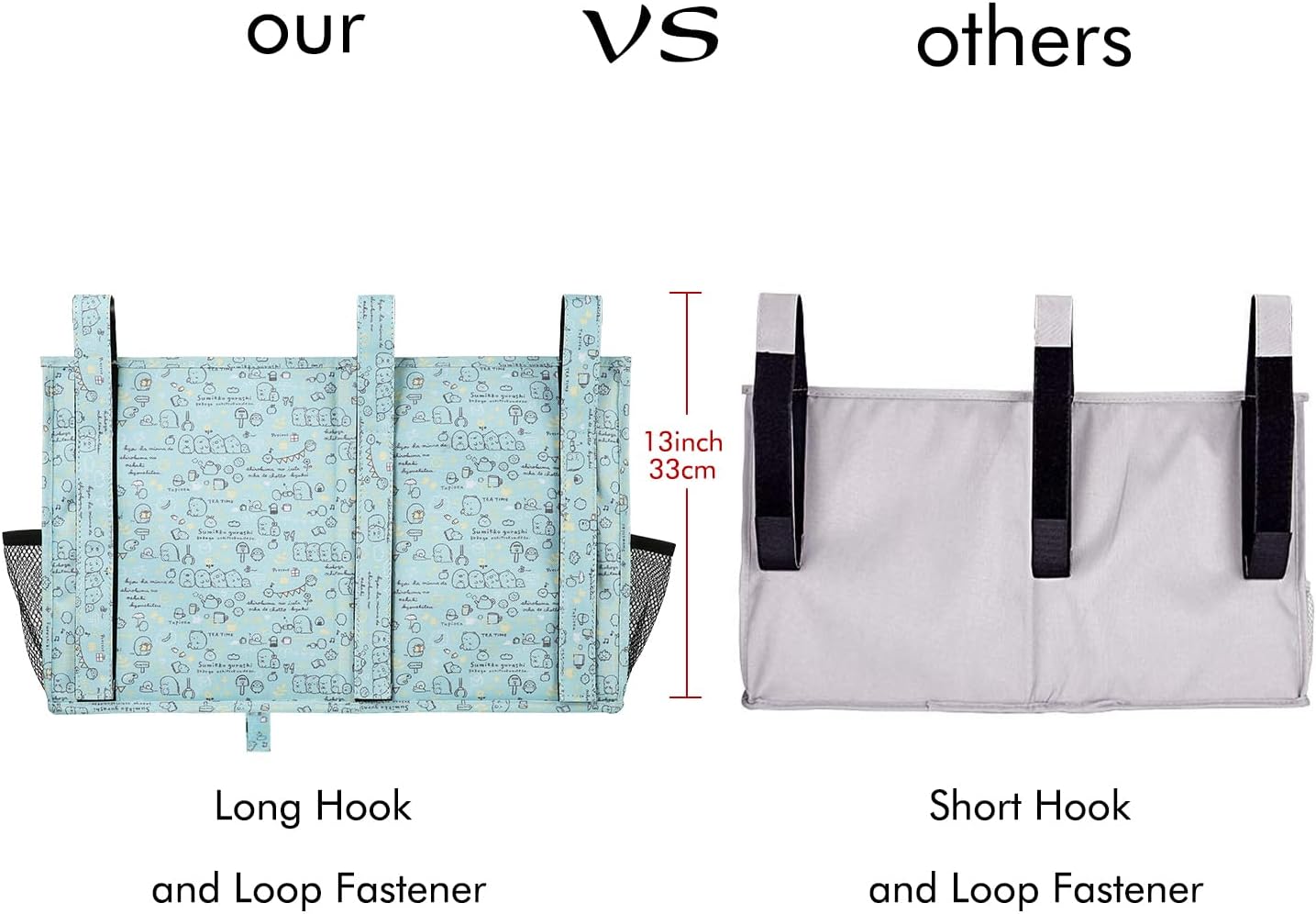Surblue Bedside Caddy Hanging Bed Organizer Storage Bag Pocket for Bunk and Hospital Beds, College