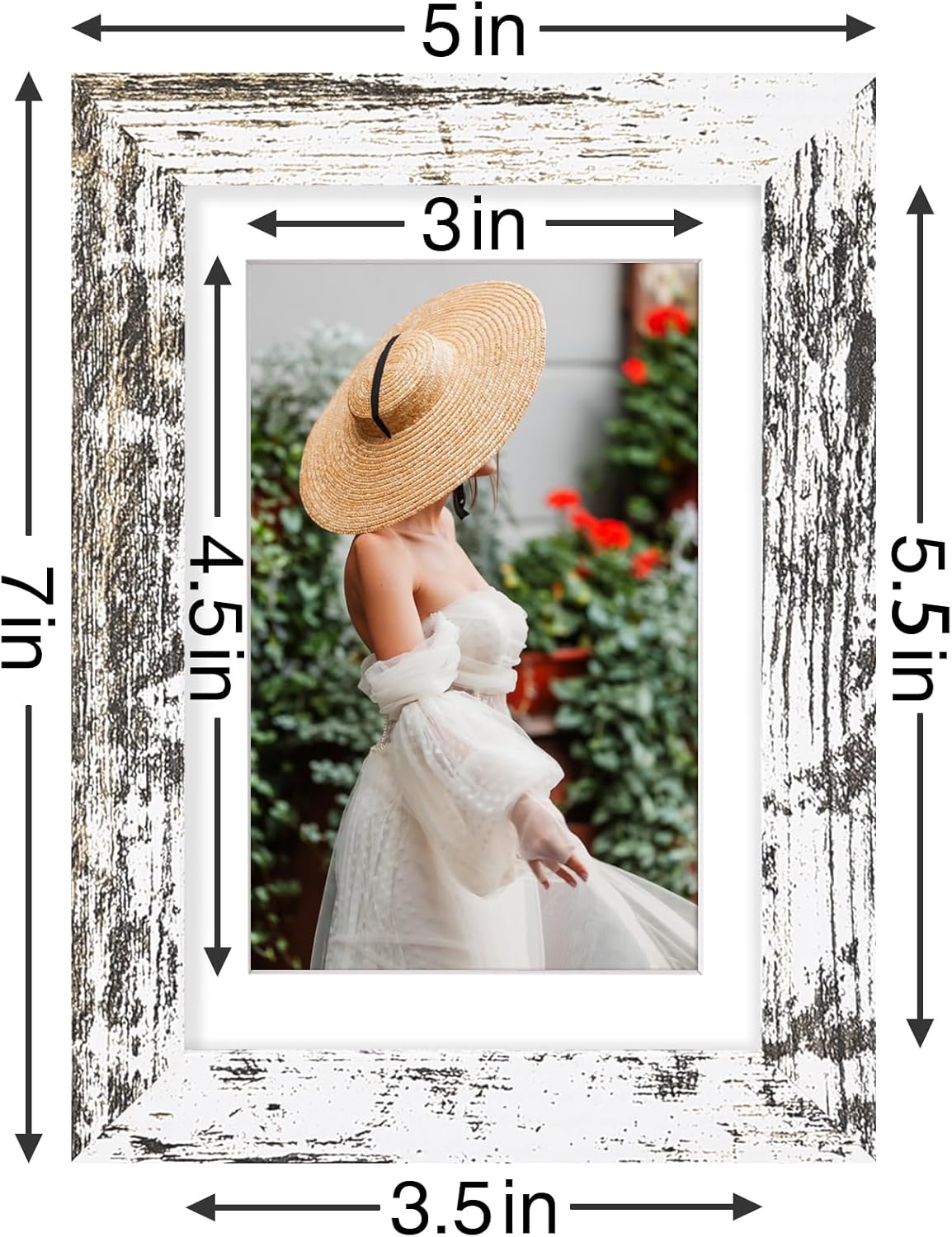 Vittanly 4x6 Picture Frames Set of 9, Shatter Resistant Plexiglass, Display 3.5x5 Pictures with Mat