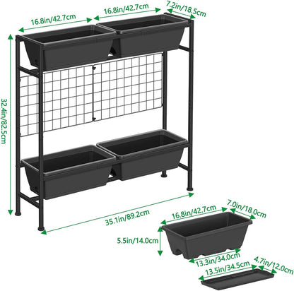Raised Garden Beds with Legs Elevated Garden Planter Boxes with Trellis Raised Flower Boxes Patio