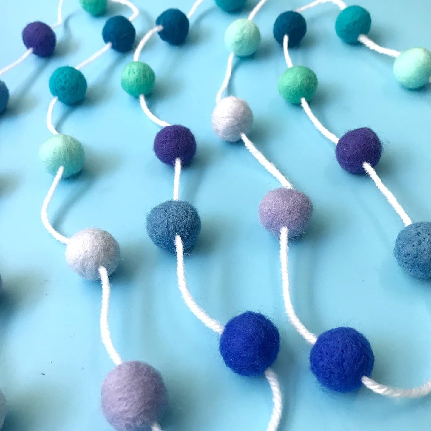 Felt Ball Garland Misscrafts 9.8 Feet 100% Wool Roving Pom Pom Garland 20mm Colorful for Baby