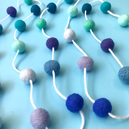 Felt Ball Garland Misscrafts 9.8 Feet 100% Wool Roving Pom Pom Garland 20mm Colorful for Baby