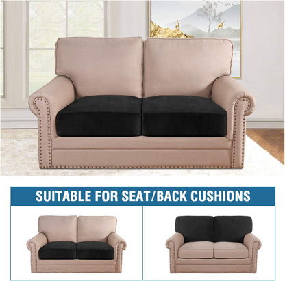 H.VERSAILTEX Velvet Stretch Couch Cushion Cover Plush Cushion Slipcover for Chair Loveseat Sofa