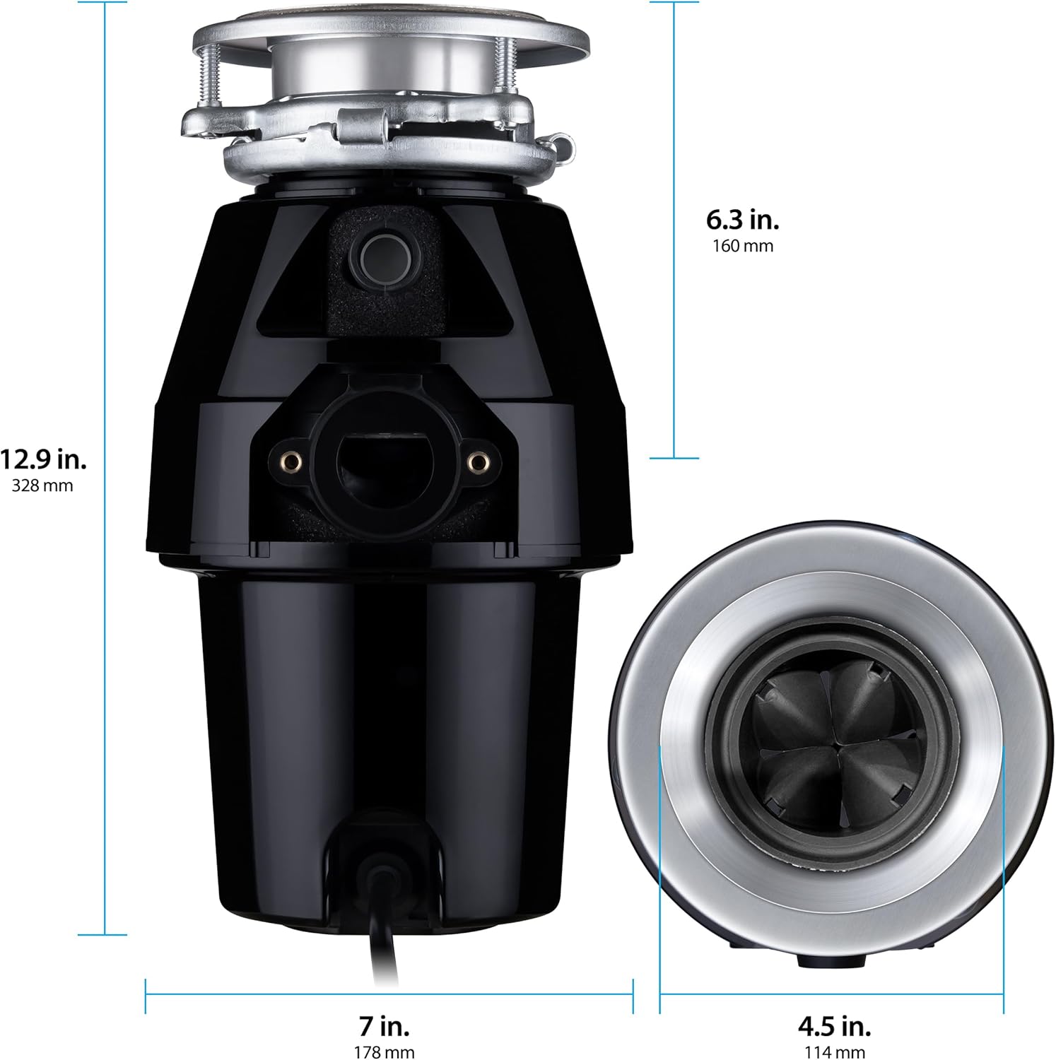 Waste Maid 10-US-WM-258-3B Garbage Disposal Anti-Jam Stainless Steel Food Waste Grinding System