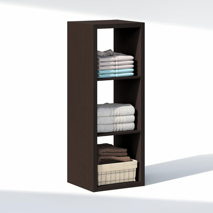 Furinno Cubic Extra Thick 3-Cube Closet Organizers and Storage, Dark Oak
