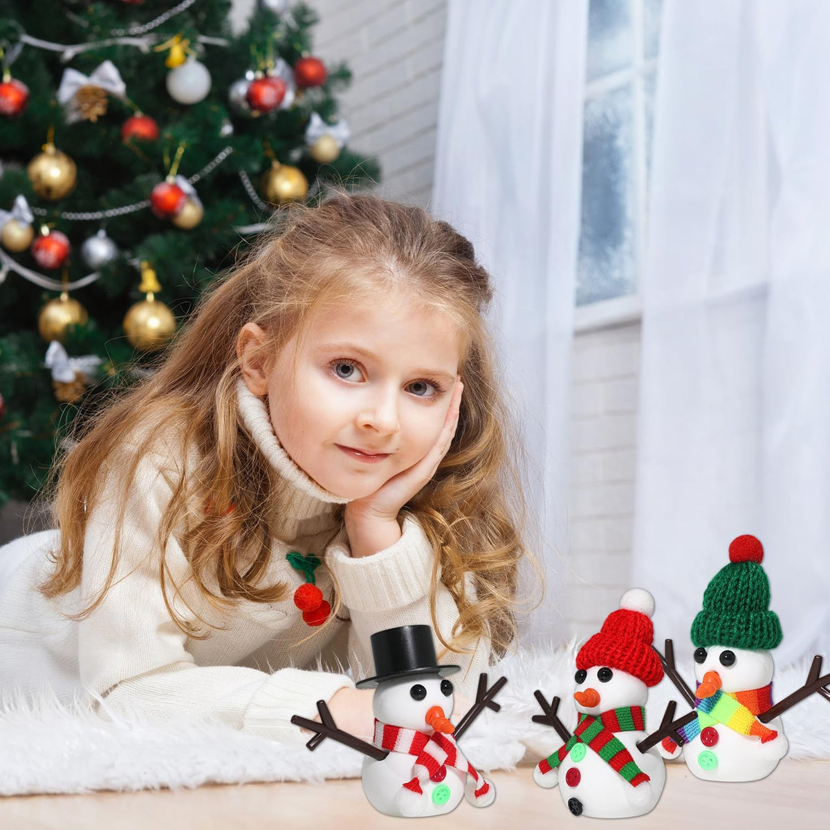 Build a Snowman Kit - Christmas Crafts, Modeling Clay DIY Kit, Creative Kids Air Dry Modeling Clay
