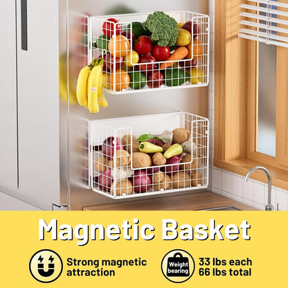 Magnetic Shelf for Fridge, Fruit Potato & Onion Storage Bins, Pantry Organizers & Storage, Large