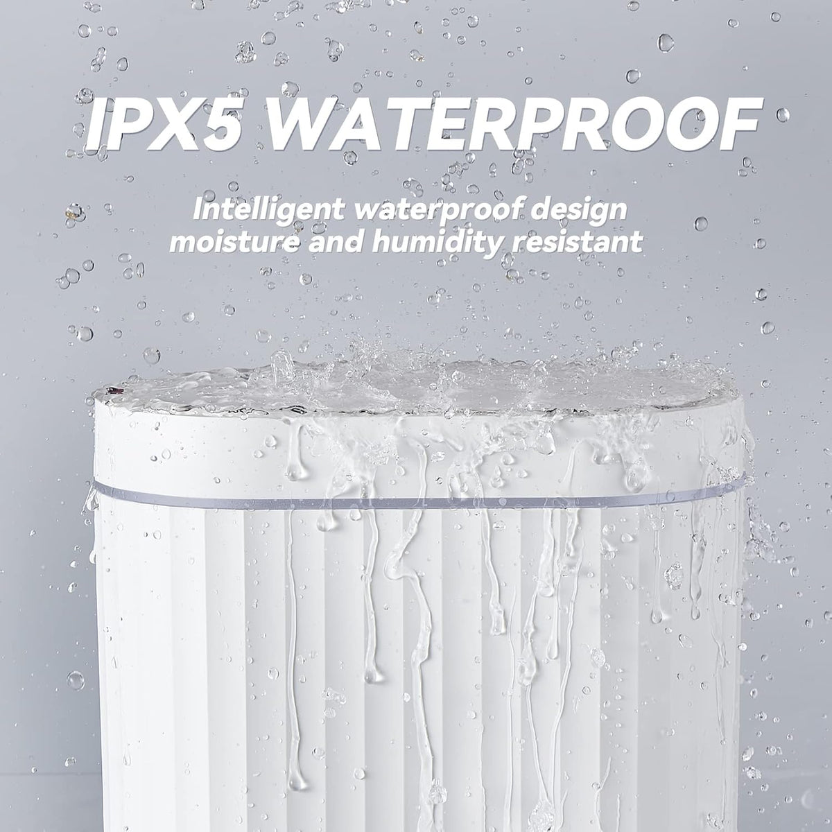 ELPHECO Bathroom Motion Sensor Trash can 2 Gallon Automatic Garbage Can, Slim Plastic Smart Trash