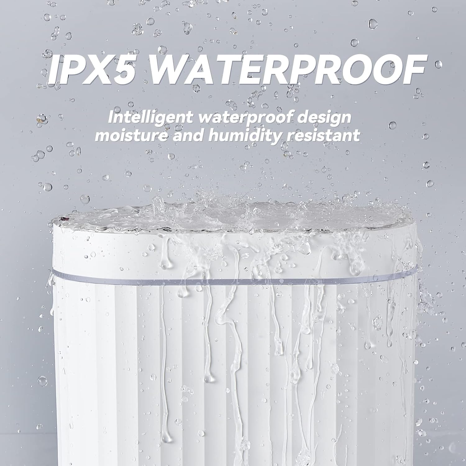 ELPHECO Bathroom Motion Sensor Trash can 2 Gallon Automatic Garbage Can, Slim Plastic Smart Trash