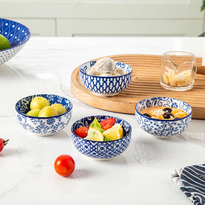 Ceramic Dipping Bowls Set - 4 Oz Small Dessert Bowl 3.5 Inch Porcelain Small Bowls for Side Dishes