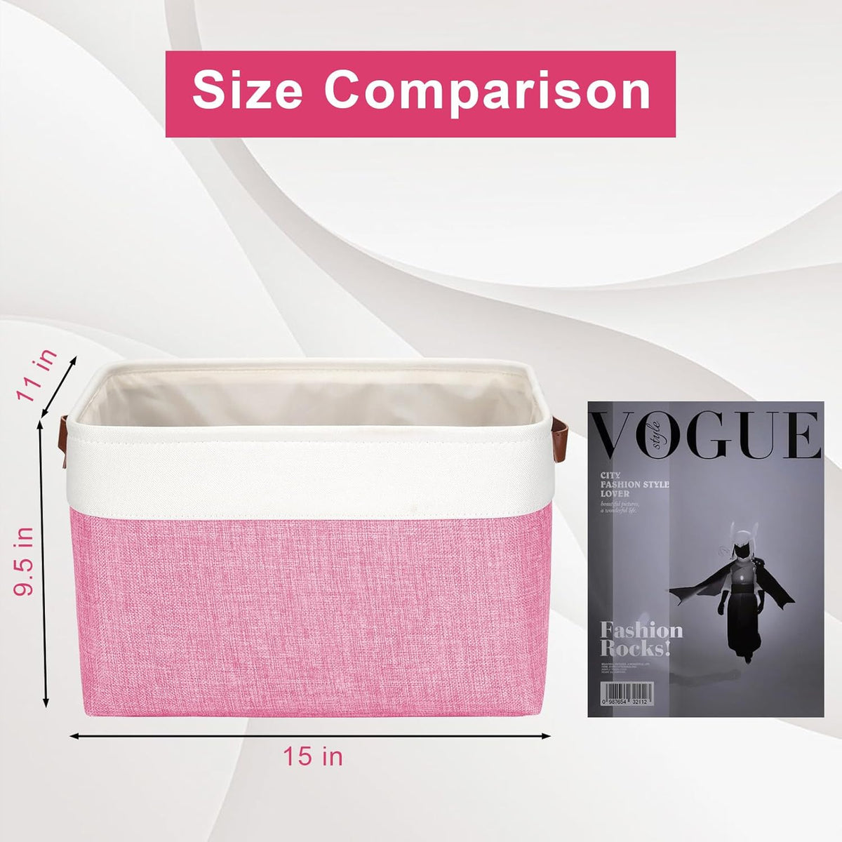 Storage Bins Large Fabric Storage Baskets for Shelves 3 Pack, Decorative Linen Closet Baskets with