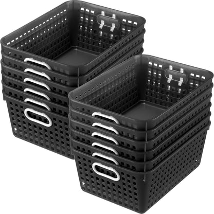 Really Good Stuff Large Plastic Book Baskets, 13.25" by 10" by 5.5"-12-Pack
