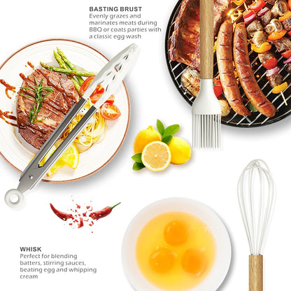 Silicone Cooking Utensils Set - 446°F Heat Resistant Silicone Kitchen Utensils for Cooking,Kitchen