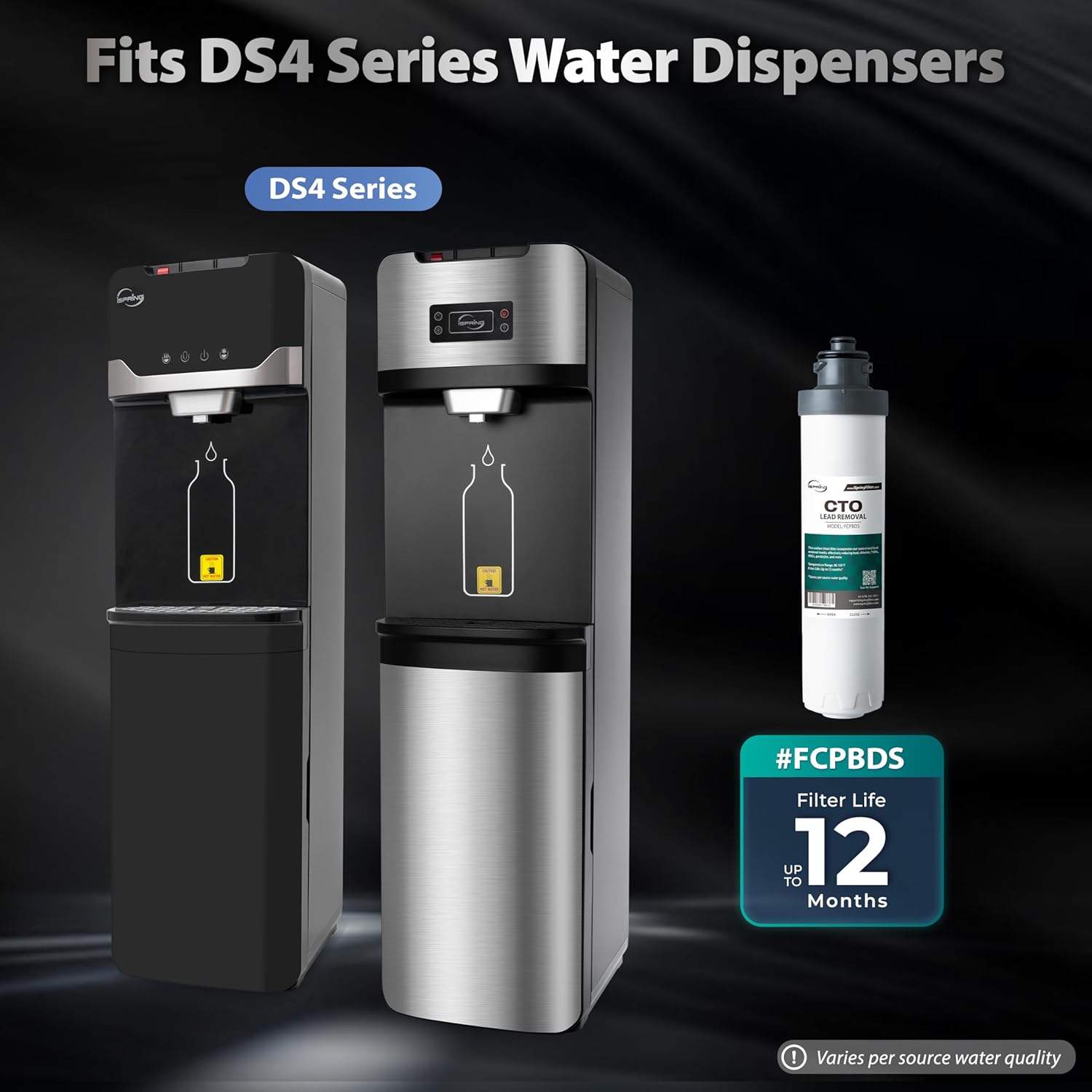 iSpring SGS-Tested Lead Removal CTO Carbon Block Replacement Water Filter Cartridge FCPBDS for DS4
