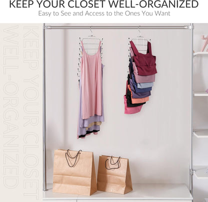 ZEDODIER Tank Top Hanger, 4 Pack Space Saving Bra Hangers, Non-Slip Hanging Sport Bras Holder