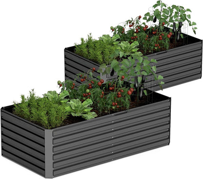 8x4x2 ft Raised Garden Bed, Large Metal Planter Raised Beds, Planters for Outdoor Plants for