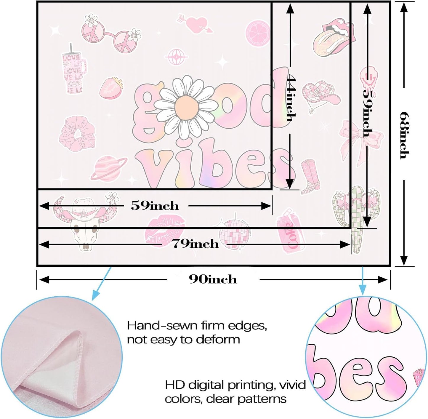 Lunerfex Y2K Tapestry Pink Wall Tapestry, Cute Tapestries for Bedroom Funny Tapestries Wall Hanging