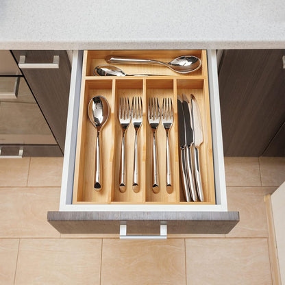 Umilife Kitchen Drawer Organizer, 10 Inch Silverware Utensil Tray Holder, Extra Deep, with Non-Slip