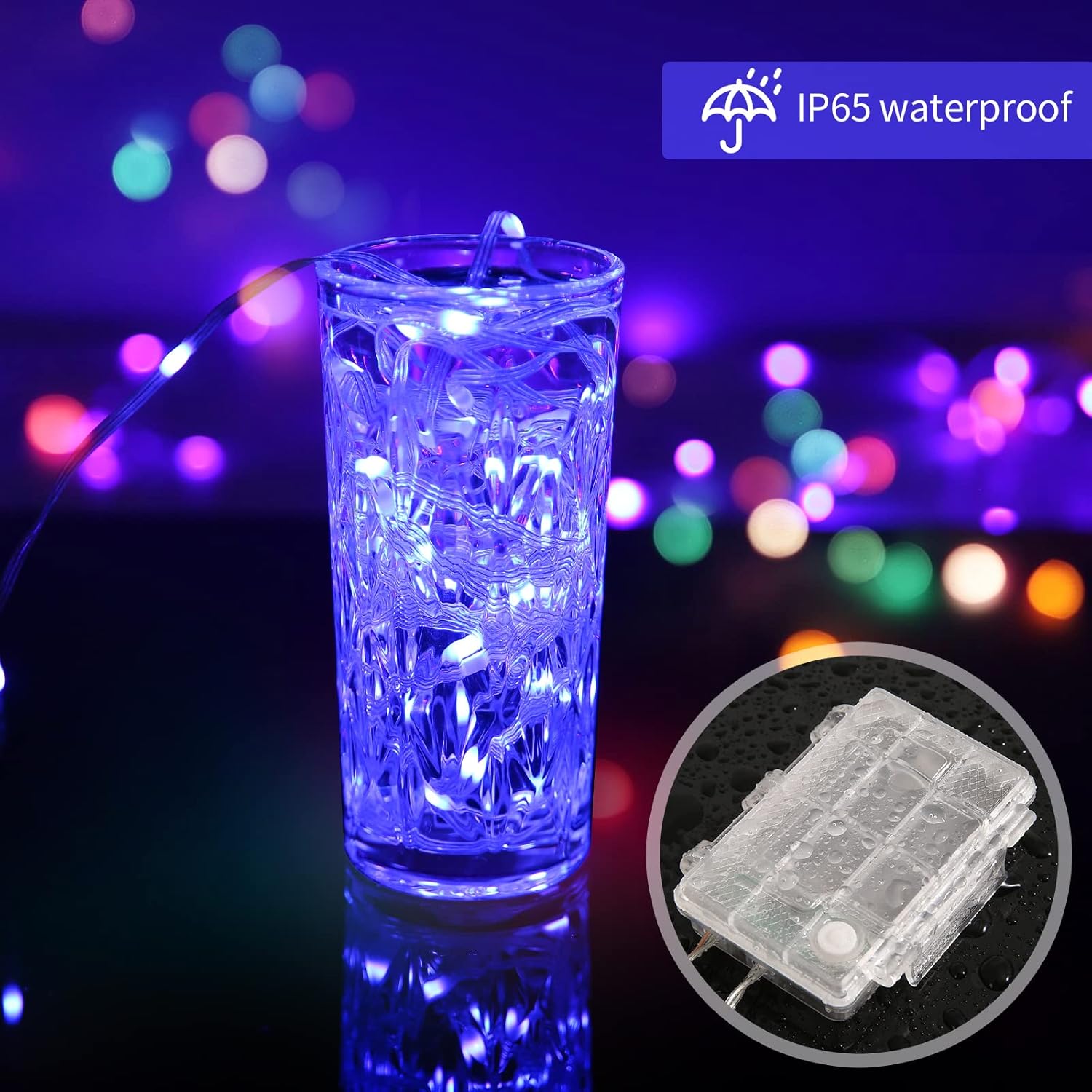 Fairy Lights Battery Operated Color Changing String Lights with Remote, 16.4FT 2 Pack Twinkle